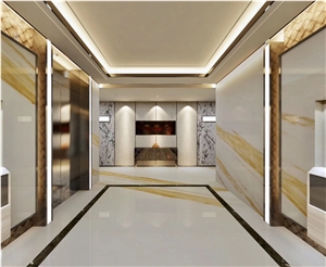 Polished Golden Ariston White Marble Walling Tiles