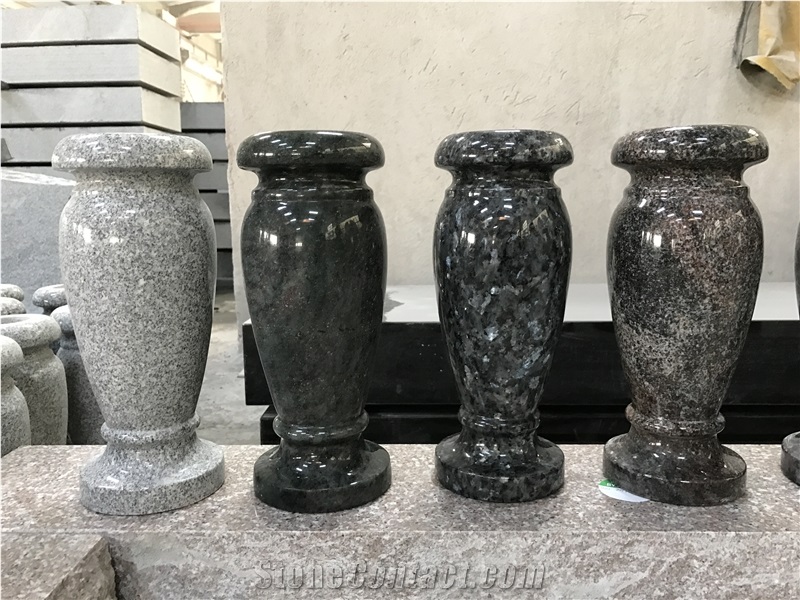 Polished Granite Vase for Grave Stone