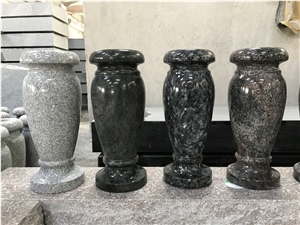Polished Granite Vase for Grave Stone
