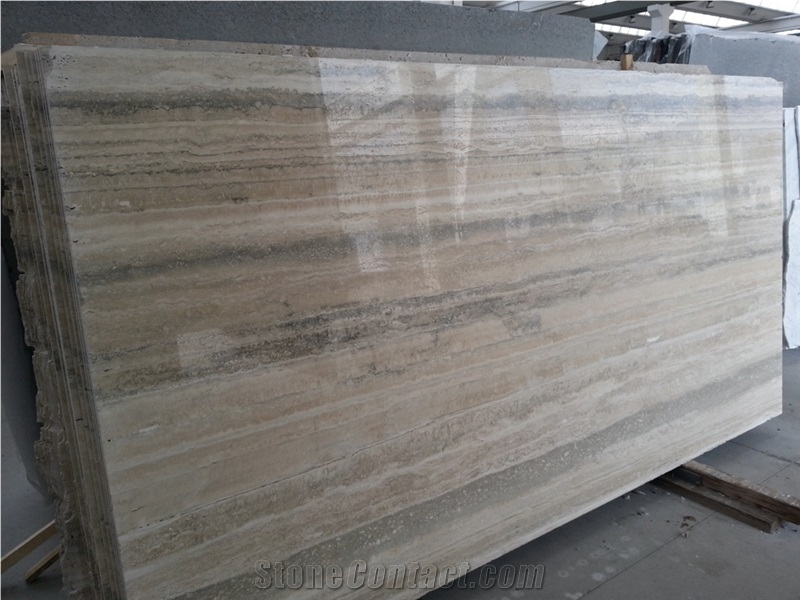 Polished Italy Travertine Silver Walling Slabs