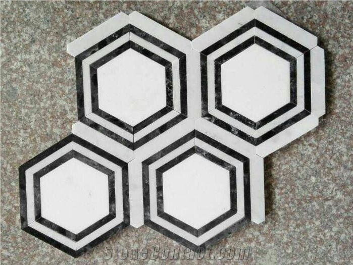 Polished Mosaic Tile White Marble Mosaic Tile