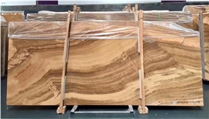 Polished Royal Wood Grain Brown Marble Floor Tiles