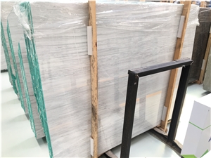 Polished White Woode Marble Wall Tiles and Slabs