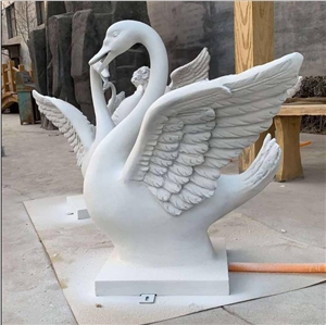Popular Handcarved Swan Sculpture Of Garden