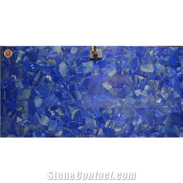 Primary Color Blue Agate Semiprecious Stone Slabs