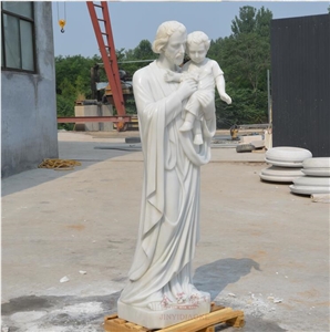 Pure White Marble Catholic Church Man Statue