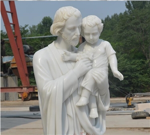 Pure White Marble Catholic Church Man Statue