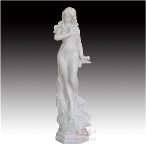 Pure White Marble Goddess Of the Moon Statue