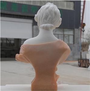 Pure White Marble Half Body Woman Statue