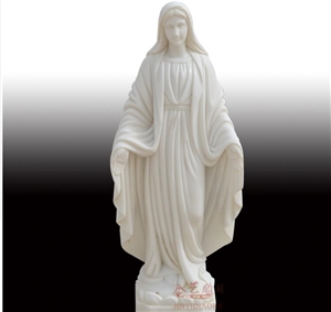 Pure White Marble Standing Woman Statue
