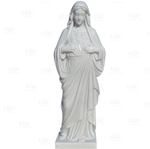 Pure White Marble Virgin Mary Human Statue