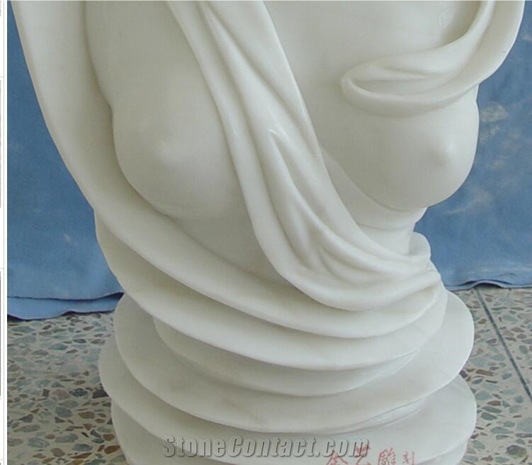 Pure White Marble Western Woman Head Statue