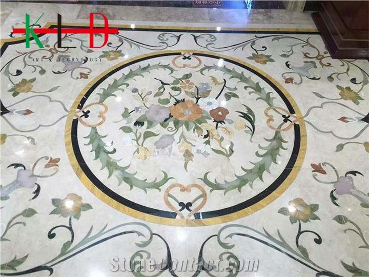Resettes Marble Carpet Water Jet Medallions Mosaic