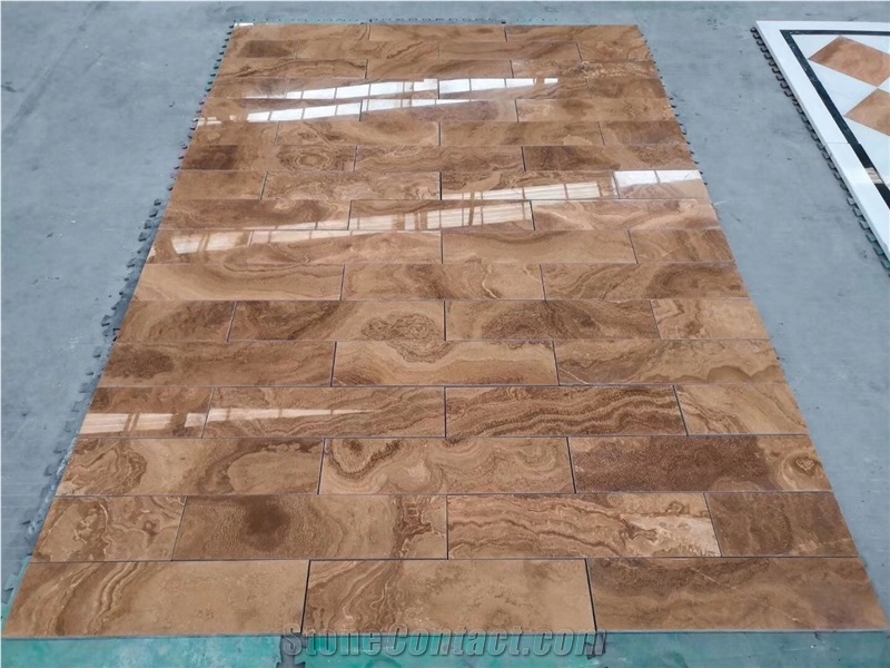 Royal Wood Grain Brown Marble Kitchen Floor Tiles