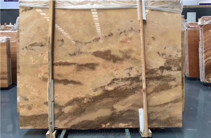 Royal Wood Grain Brown Marble Slab for Kitchen Top