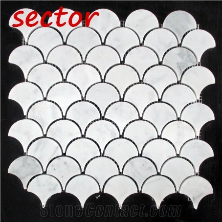 Sector Fan Diagram Mosaic Tile for Dinning Room
