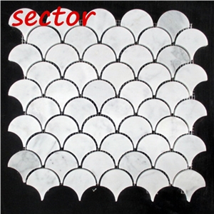Sector Fan Diagram Mosaic Tile for Dinning Room