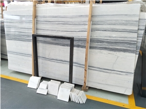 Snow Wood Vein Marble Slab for Interior Floor