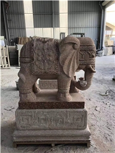 Stone Carved Garden Courtyard Elephant Decoration