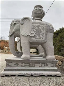 Stone Carved Garden Courtyard Elephant Decoration