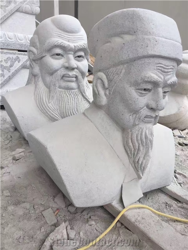 Stone Human Sculpture Head Bust Statues Handcarved