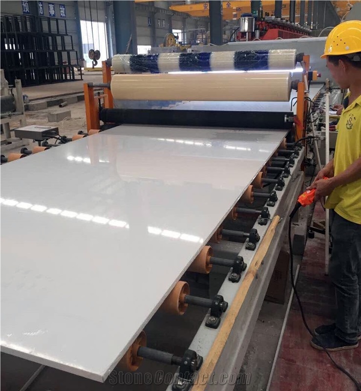 Super Absolute White Artificial Stone Slab Tile