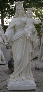 The (Blessed) Virgin Mary White Marble Sculpture