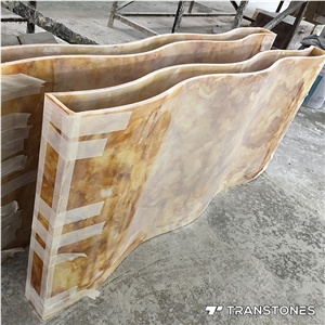 Translucent Curved Yellow Faux Onyx Counter Top