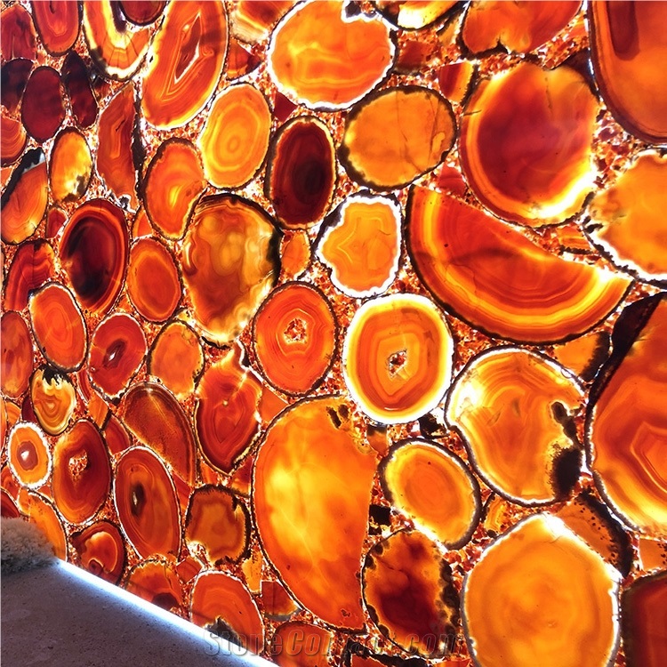 Translucent Natural Polished Agate Table Top