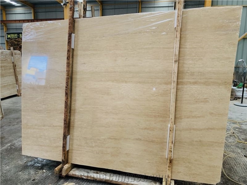 Travertine Yellow Marble Slabs,Tiles Polished
