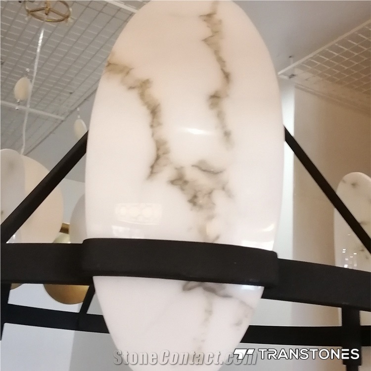 Veins White Artificial Alabaster Ceiling Light