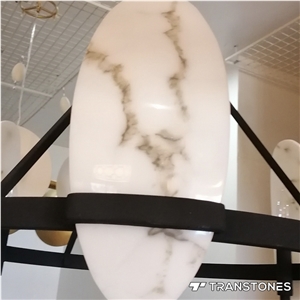 Veins White Artificial Alabaster Ceiling Light