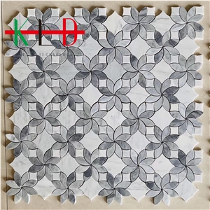 Water Jet Composited Marble Mosaics Design Tiles