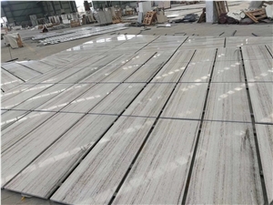 White Crystal Wood Marble Slab Tile