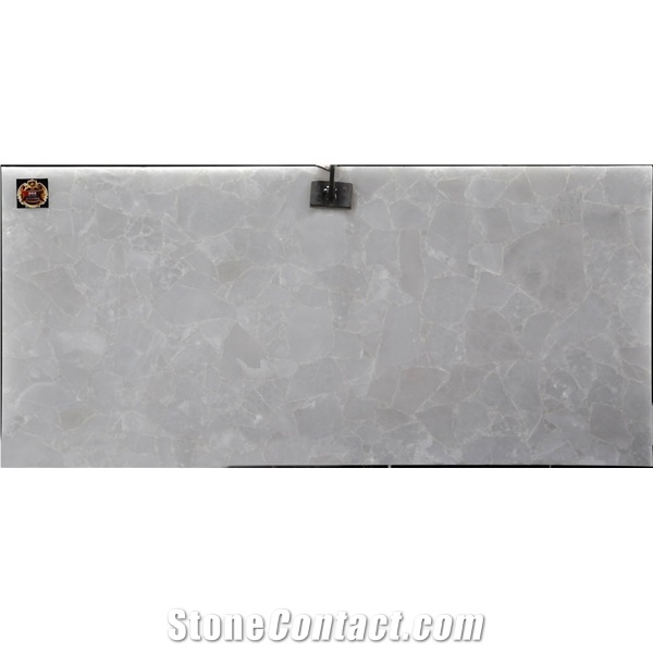 White Ice Transparent Semiprecious Stone Slabs