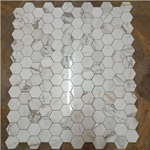 White Marble Polished Wall & Floor Kitchen Mosaic