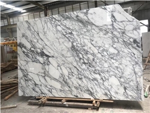 White Marble Slabs Wall Covering Arabescato Marble