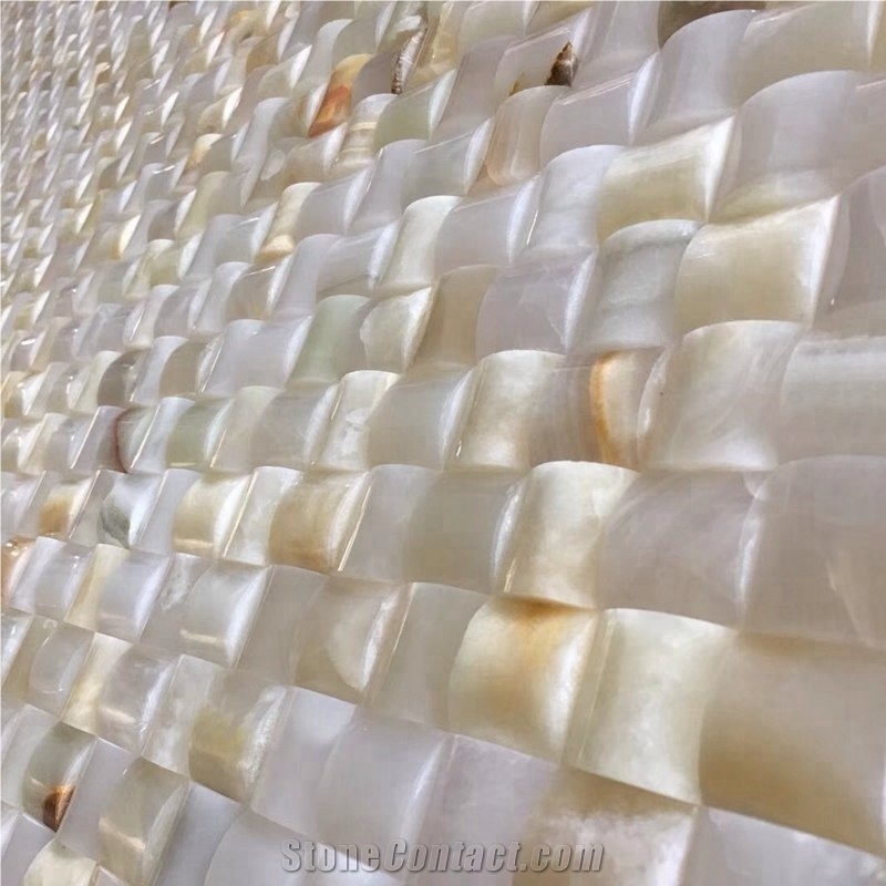 White Onyx Marble Mosaic Tile for Wall Decoration