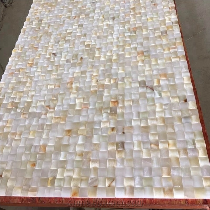 White Onyx Marble Mosaic Tile for Wall Decoration