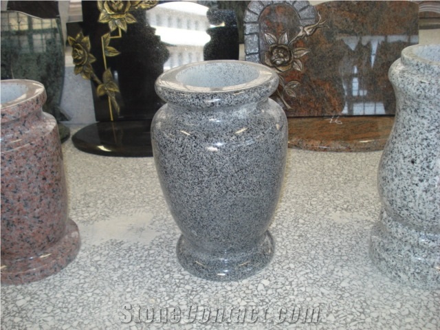 Wholesale Grey/Black Polished Granite Flower Vases