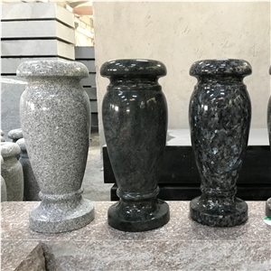 Wholesale Grey/Black Polished Granite Flower Vases