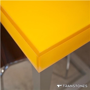 Yellow Removable Matte Acrylic Plastic Table Top