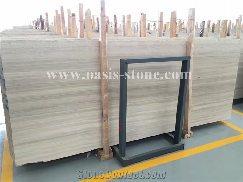 China White/Grey Wooden Vein Marble Slab Wholesale