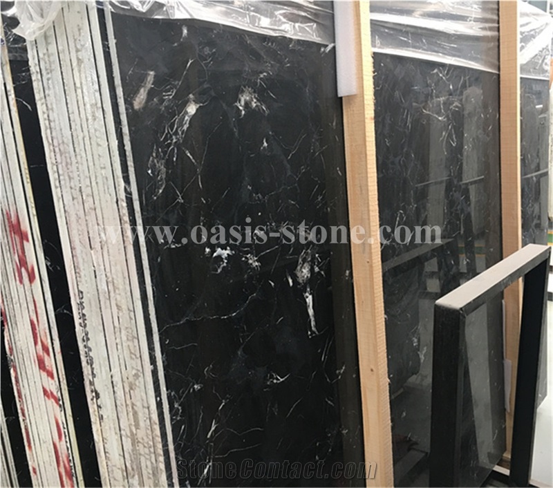Polished Black Ice Dapple Marble Flooring/Walling