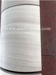 White Wooden Grain Marble,Natural Stone Column
