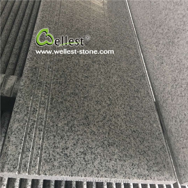 Polished Bullnose G603 White Granite Stairs