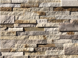 Beige Slate Stacked Ledge Stone Panels Wall Cladding
