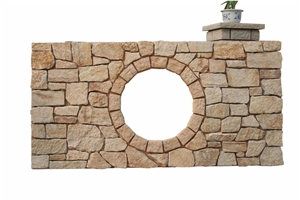 Beige Yellow Limestone Split Wall Stone Cladding
