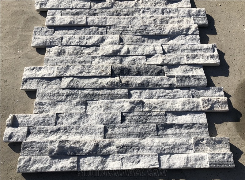 Grey Marble Ledger Panel Stacked Stone Veneer