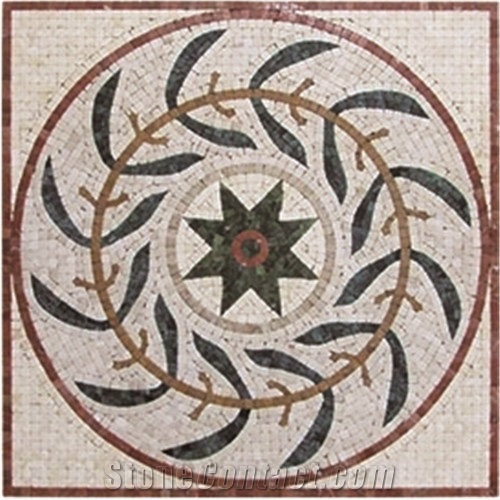 Ariston White Flowers Rosa Mosaic Pattern
